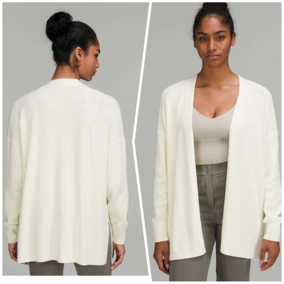 Lululemon Side Slit Sweater Wrap Cardigan Lemon Sorbet NWT SIZE 20 - Picture 1 of 8